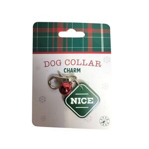 Dog Collar Charm Christmas Naughty or Nice with Bell and Clip Pets Dogs Cats NEW